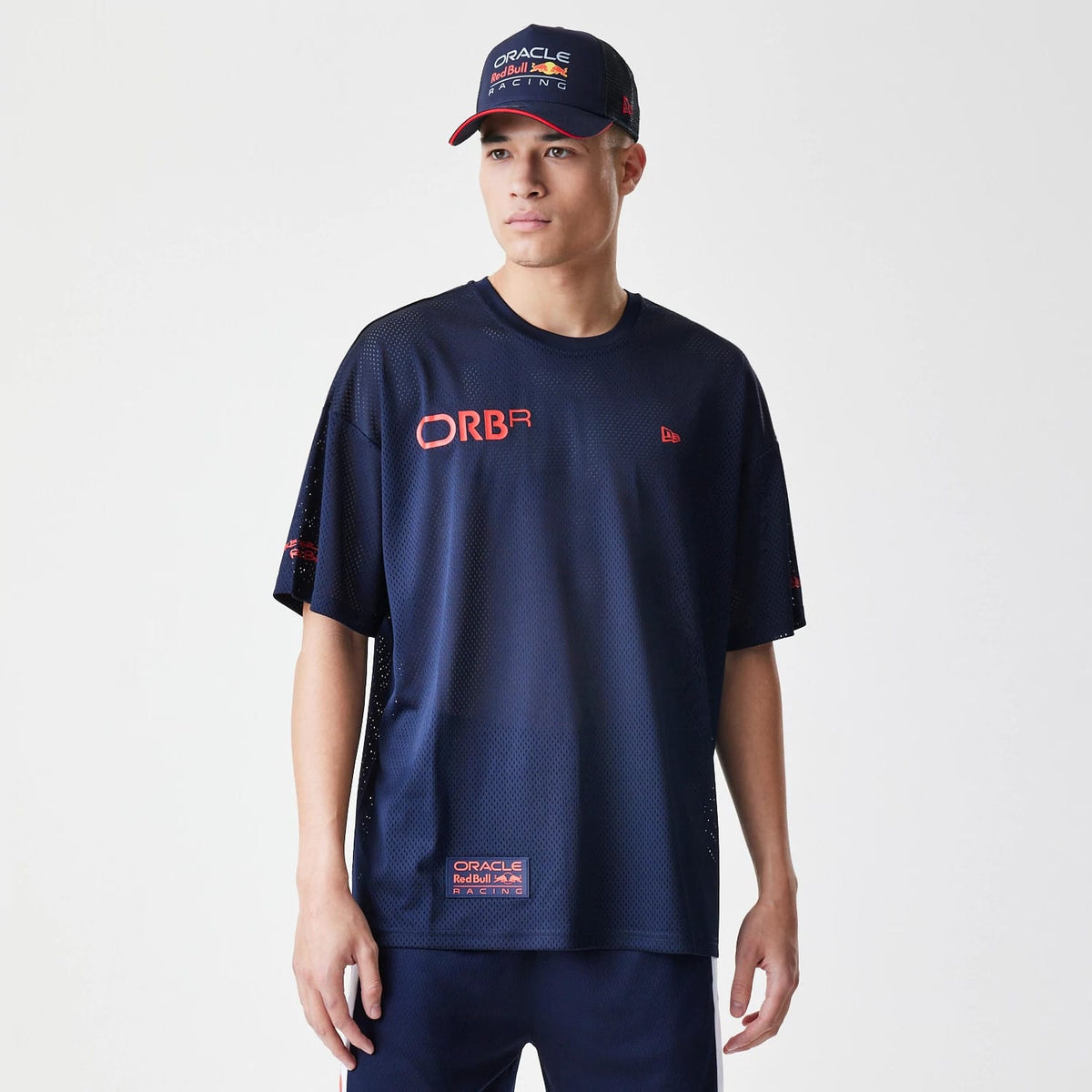 Red Bull Racing Graphic Mesh Dark Blue Oversized T-Shirt-zelvios