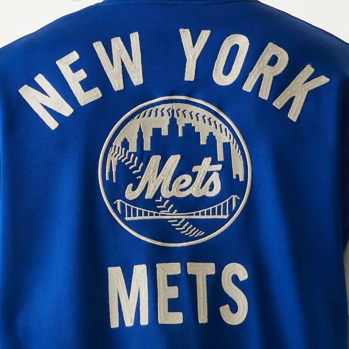 New York Mets MLB Jersey Blue Bomber Jacket-zelvios