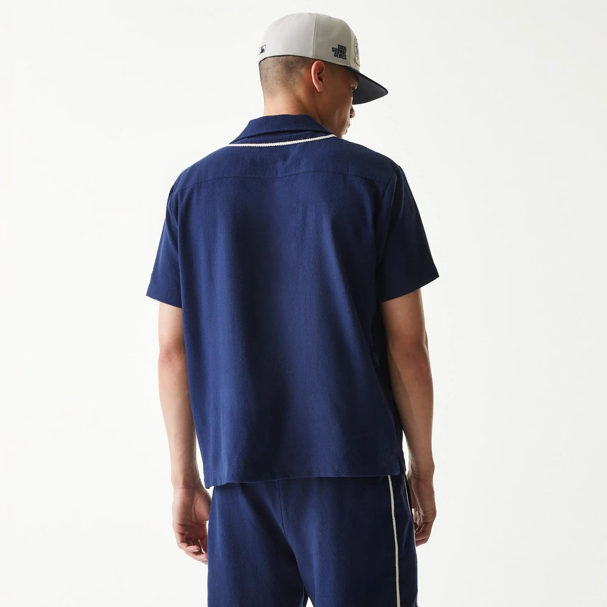 New York Yankees MLB Piping Navy Short Sleeve Shirt-zelvios