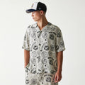 MLB Subway Series All Over Print Open White Short Sleeve Shirt-zelvios