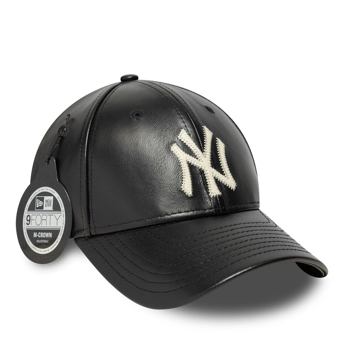 New York Yankees MLB Leather Black 9FORTY M-Crown Adjustable Cap-zelvios