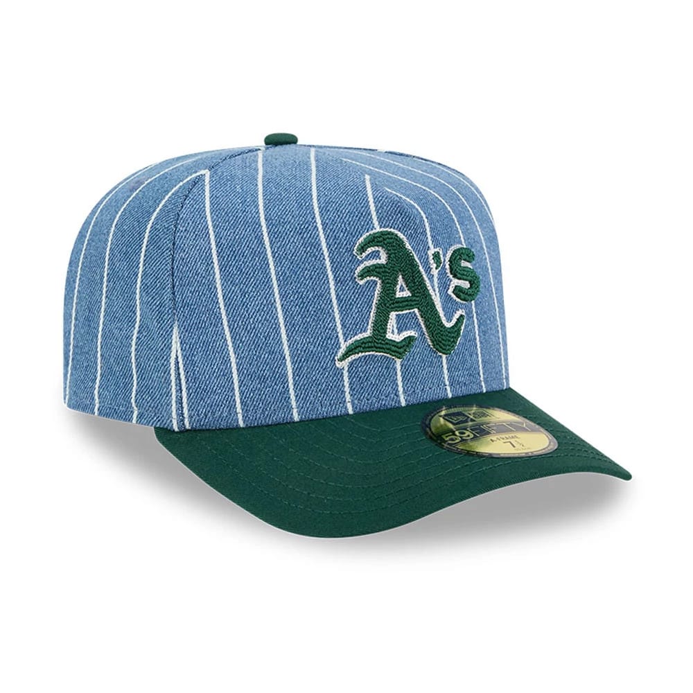 Athletics MLB Parallel Blue 59FIFTY A-Frame Fitted Cap-zelvios