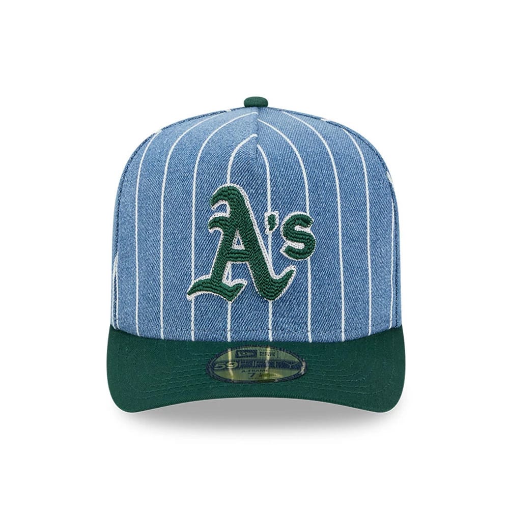 Athletics MLB Parallel Blue 59FIFTY A-Frame Fitted Cap-zelvios