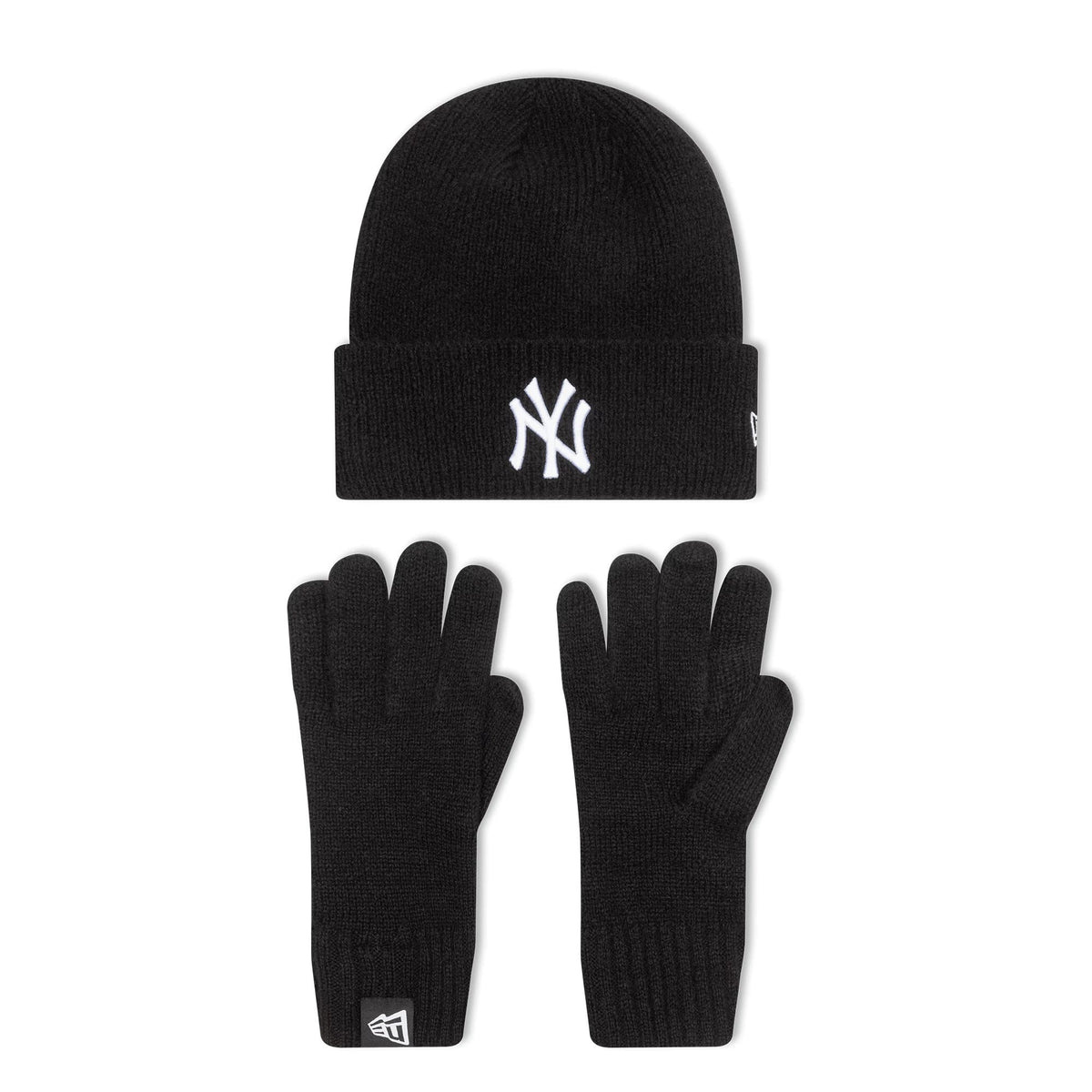 New York Yankees MLB Black Beanie & Gloves Set-zelvios