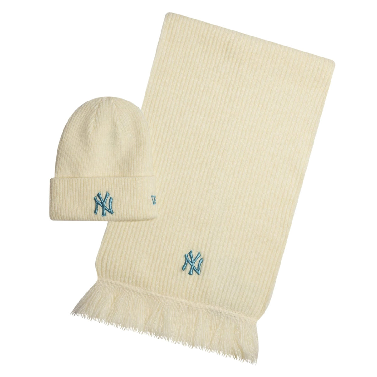 New York Yankees MLB Cream Beanie & Scarf Set-zelvios