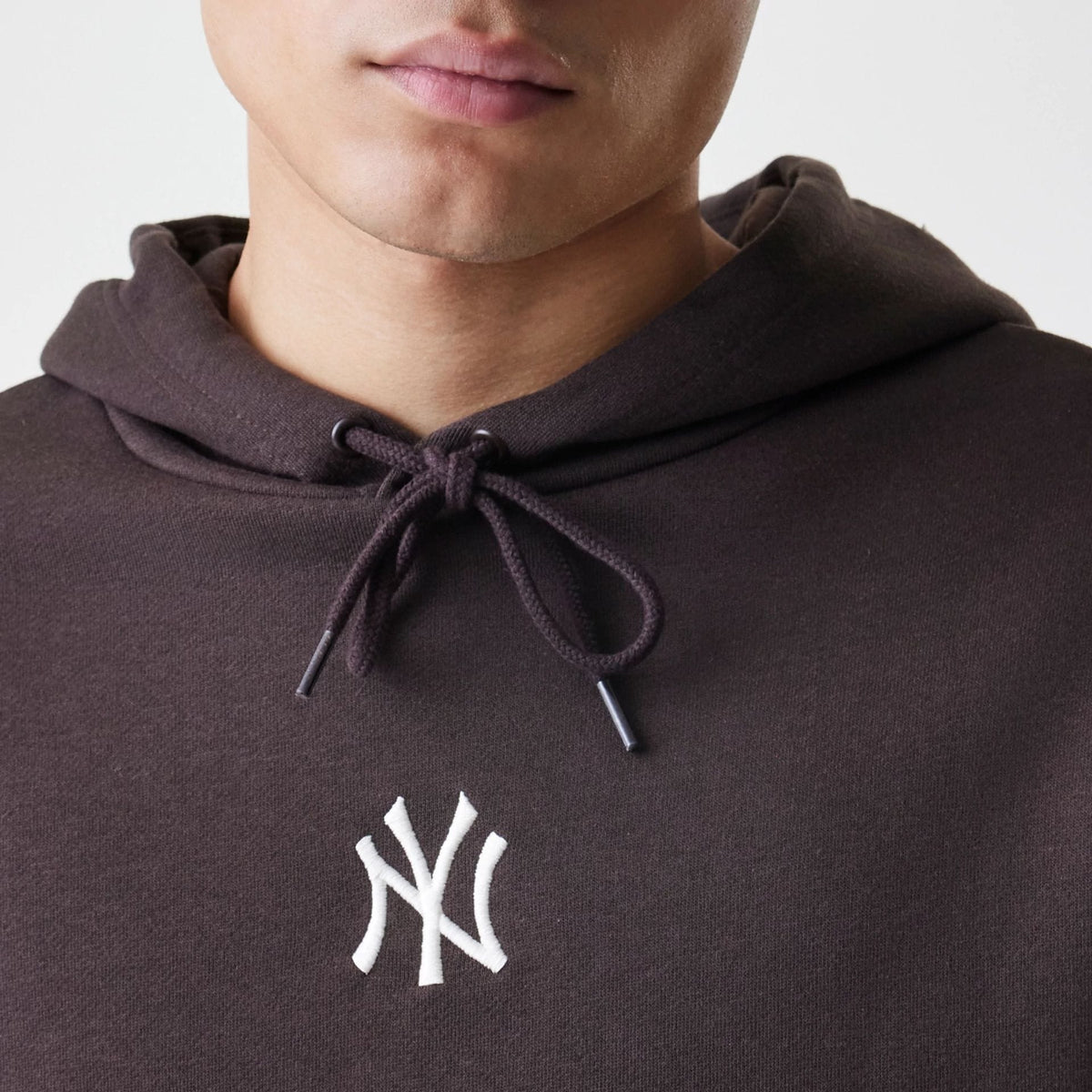 New York Yankees MLB Midi League Essential Dark Brown Oversized Pullover Hoodie-zelvios