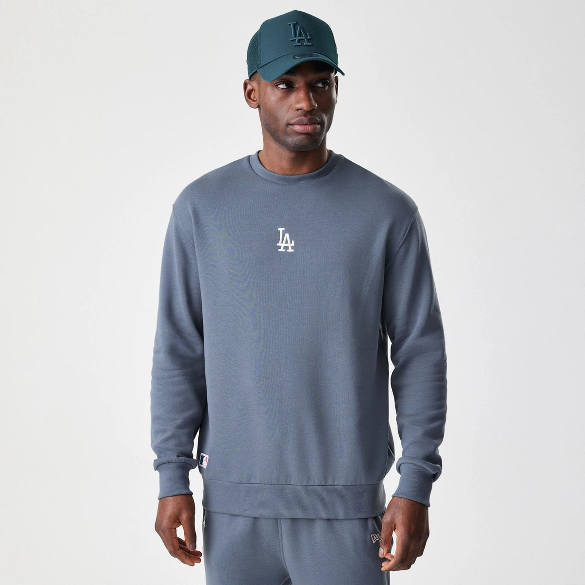 LA Dodgers MLB Midi League Essential Dark Grey Oversized Crew Neck Sweater-zelvios