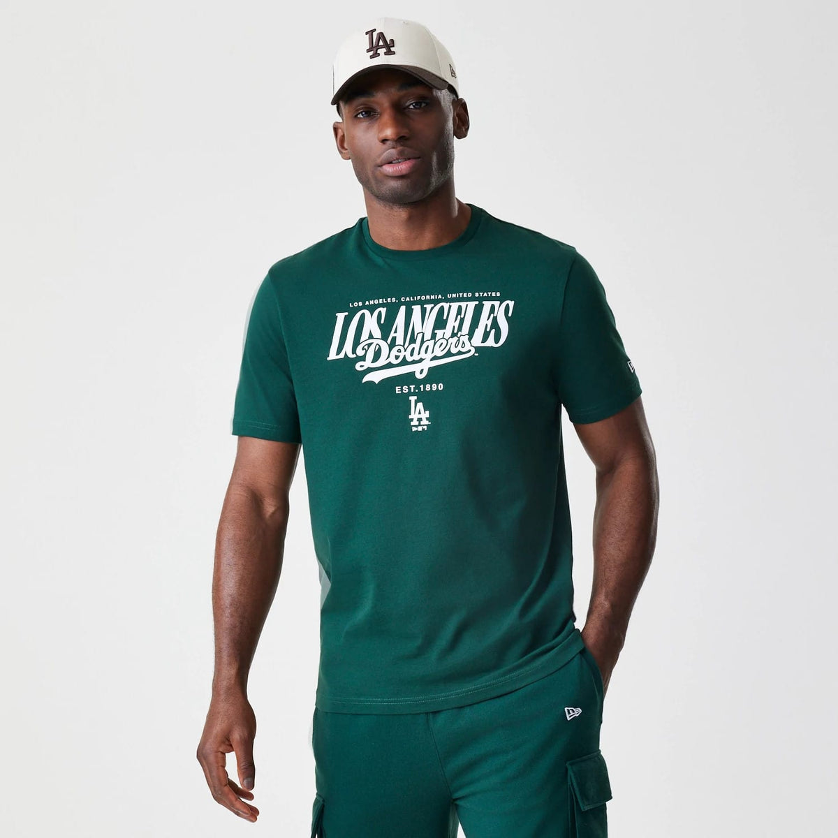 LA Dodgers MLB Script Graphic Dark Green T-Shirt-zelvios