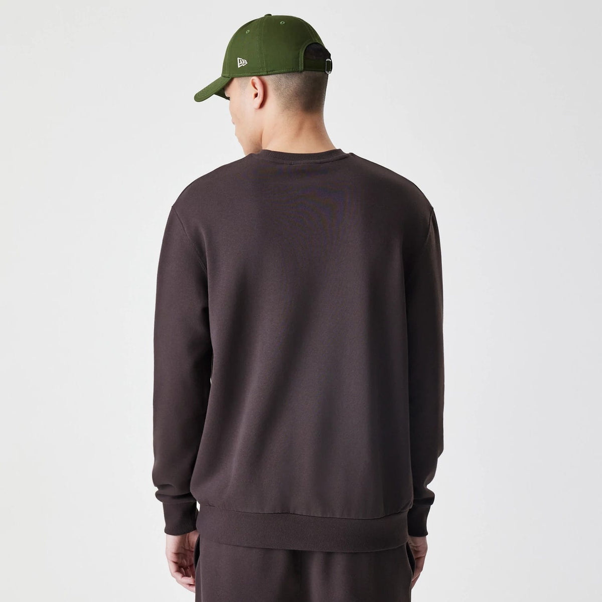 New York Yankees MLB Midi League Essential Dark Brown Oversized Crew Neck Sweater-zelvios