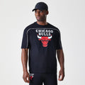 Chicago Bulls NBA Piping Stripe Black Oversized T-Shirt-zelvios