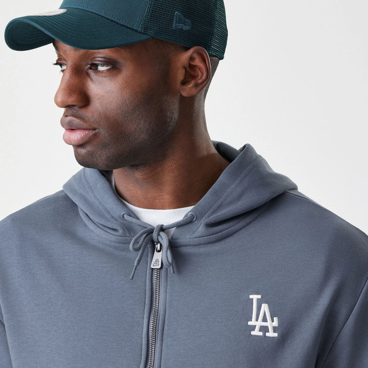 LA Dodgers MLB Midi League Essential Dark Grey Full Zip Hoodie-zelvios