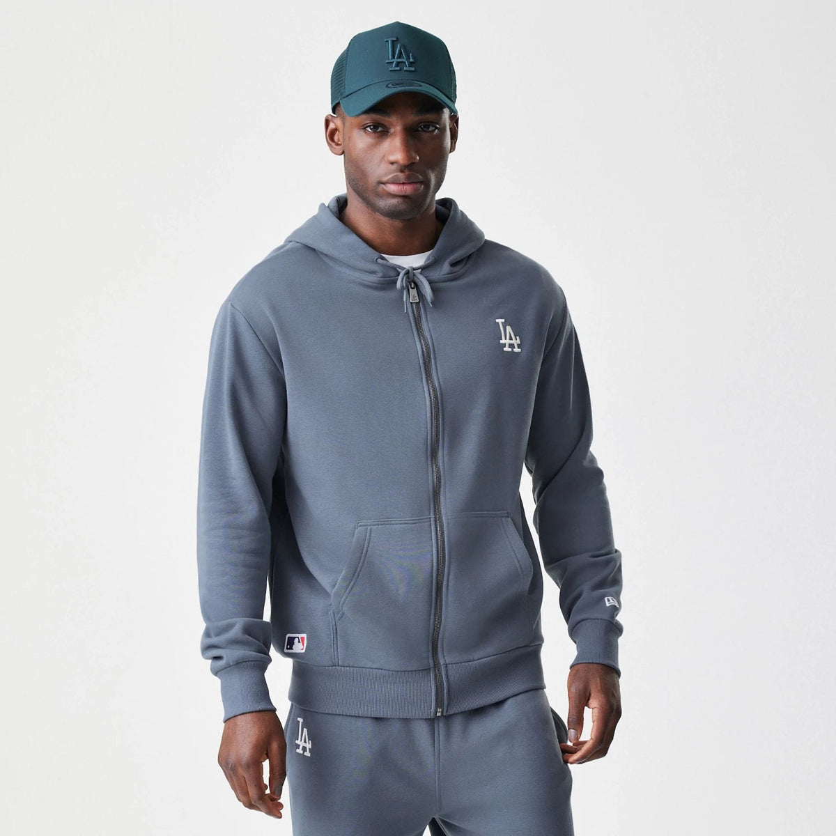 LA Dodgers MLB Midi League Essential Dark Grey Full Zip Hoodie-zelvios