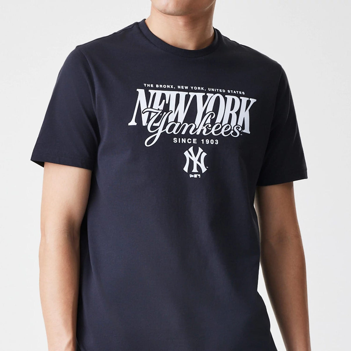 New York Yankees MLB Script Graphic Navy T-Shirt-zelvios