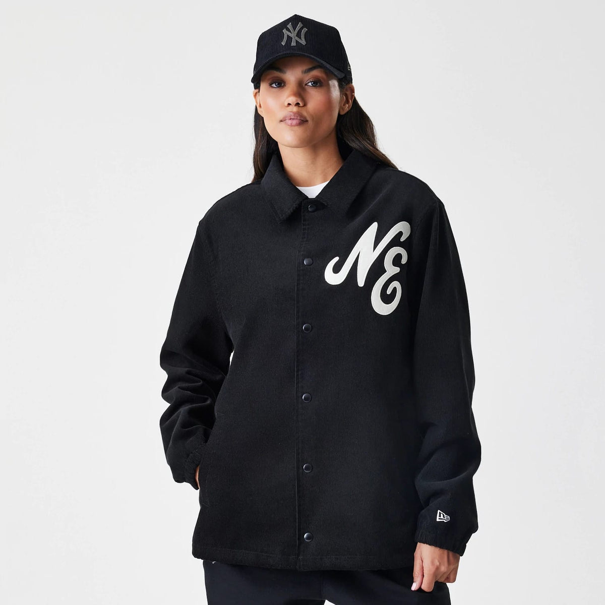 New Era Cord Black Coaches Jacket-zelvios