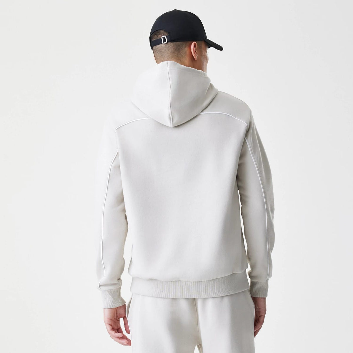 LA Lakers NBA Piping Cream Oversized Pullover Hoodie-zelvios