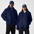 New Era Navy Hooded Sherpa Jacket-zelvios