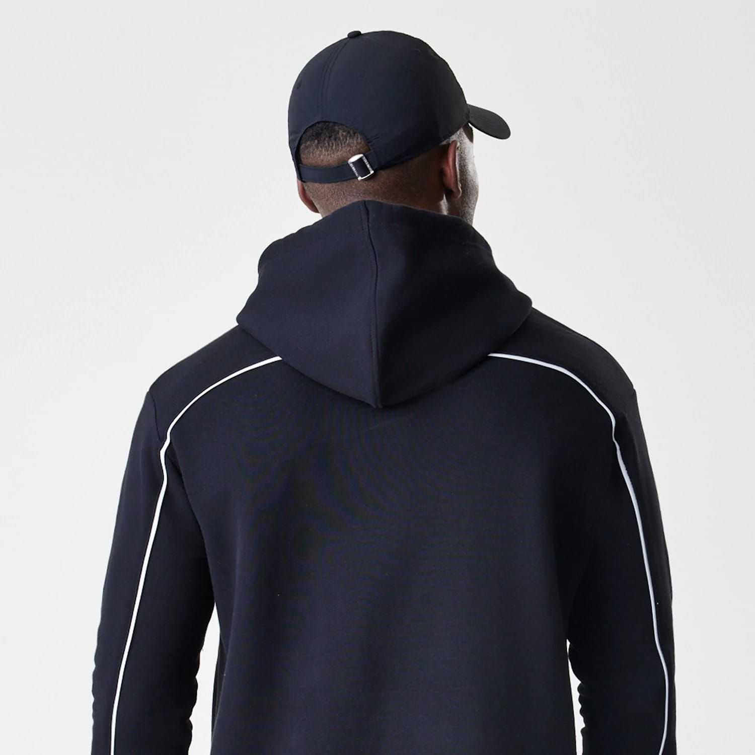 Chicago Bulls NBA Piping Stripe Black Oversized Pullover Hoodie-kentox