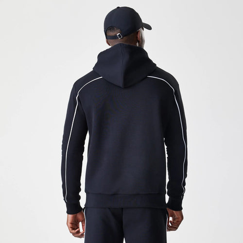 Chicago Bulls NBA Piping Stripe Black Oversized Pullover Hoodie-kentox