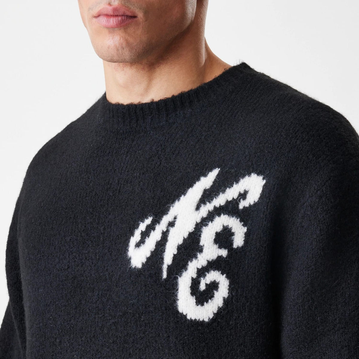New Era Knit Black Knitted Sweater-zelvios