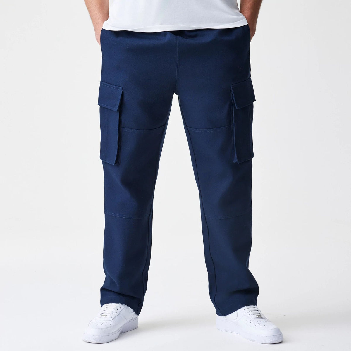 New Era Navy Straight Leg Cargo Trousers-zelvios