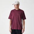 New Era Pinstripe Dark Red Oversized T-Shirt-zelvios