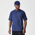 New Era Pinstripe Navy Oversized T-Shirt-zelvios