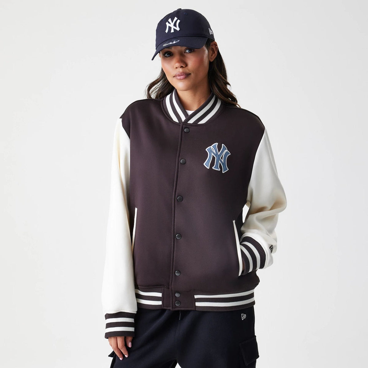 New York Yankees MLB Dark Brown Varsity Jacket-zelvios