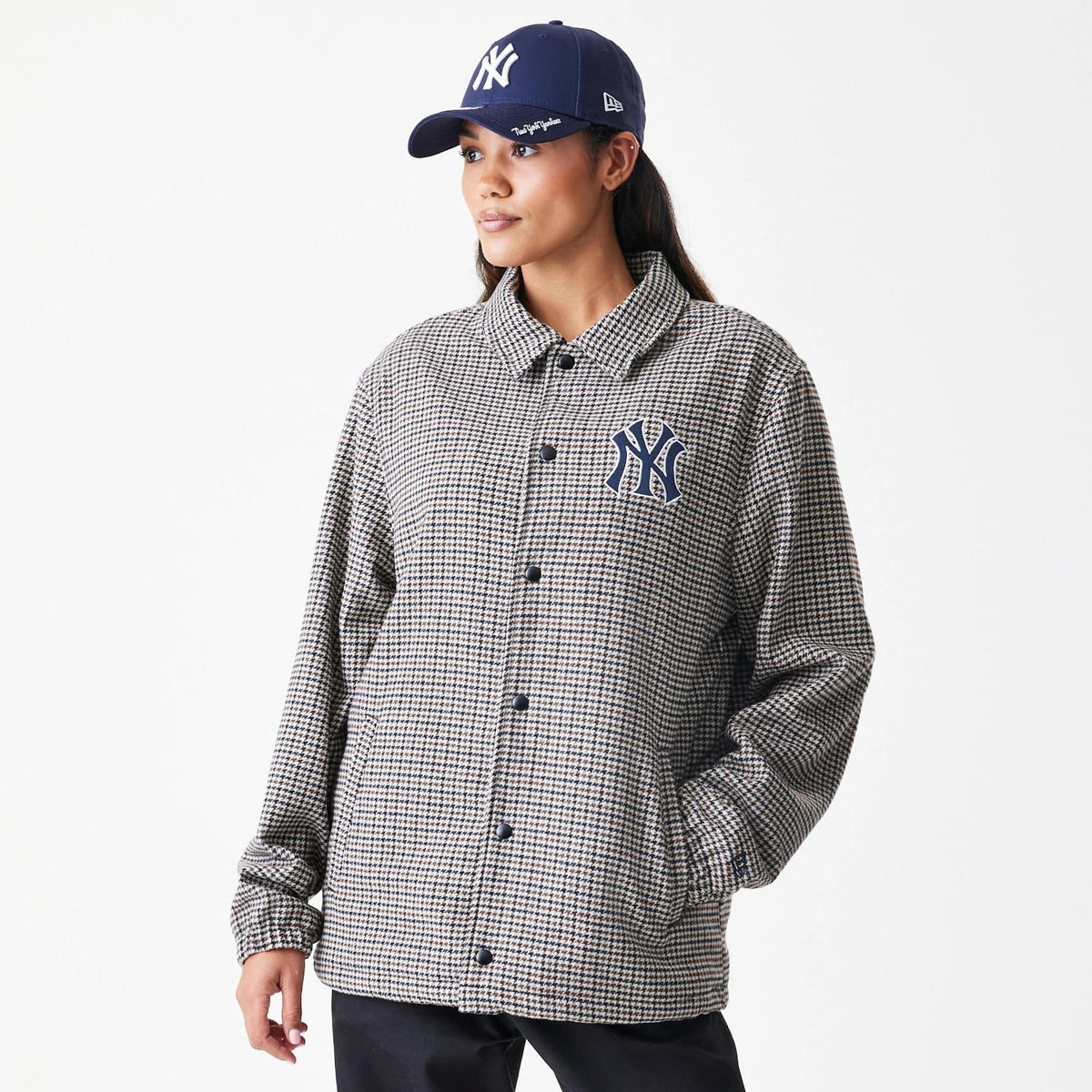New York Yankees MLB Check Brown Jacket-zelvios