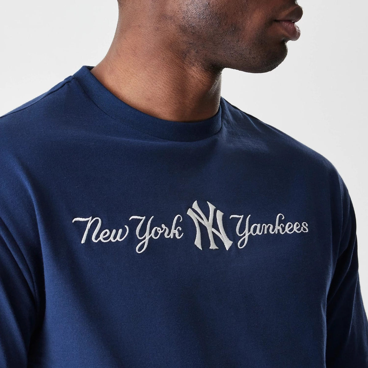New York Yankees MLB Script Navy Oversized T-Shirt-zelvios