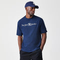 New York Yankees MLB Script Navy Oversized T-Shirt-zelvios