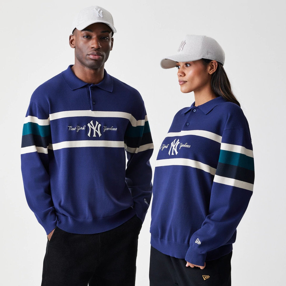 New York Yankees MLB Knit Navy Rugby Shirt-zelvios