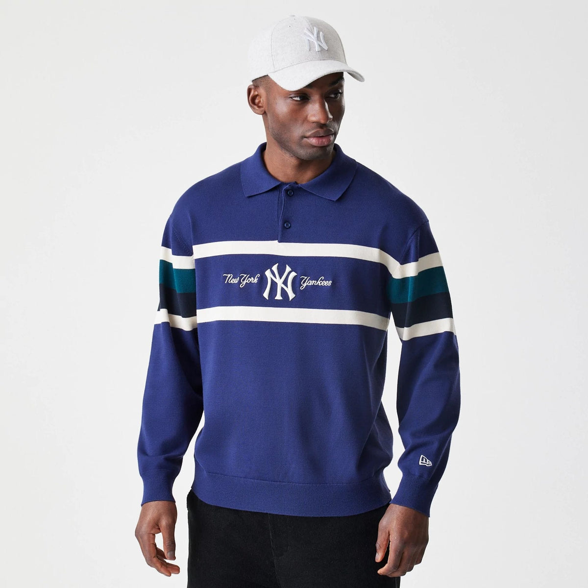 New York Yankees MLB Knit Navy Rugby Shirt-zelvios