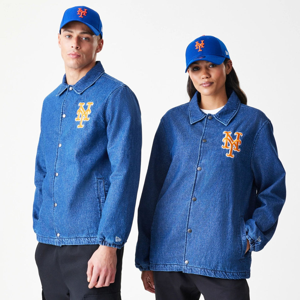 New York Mets MLB Denim Dark Blue Coaches Jacket-zelvios