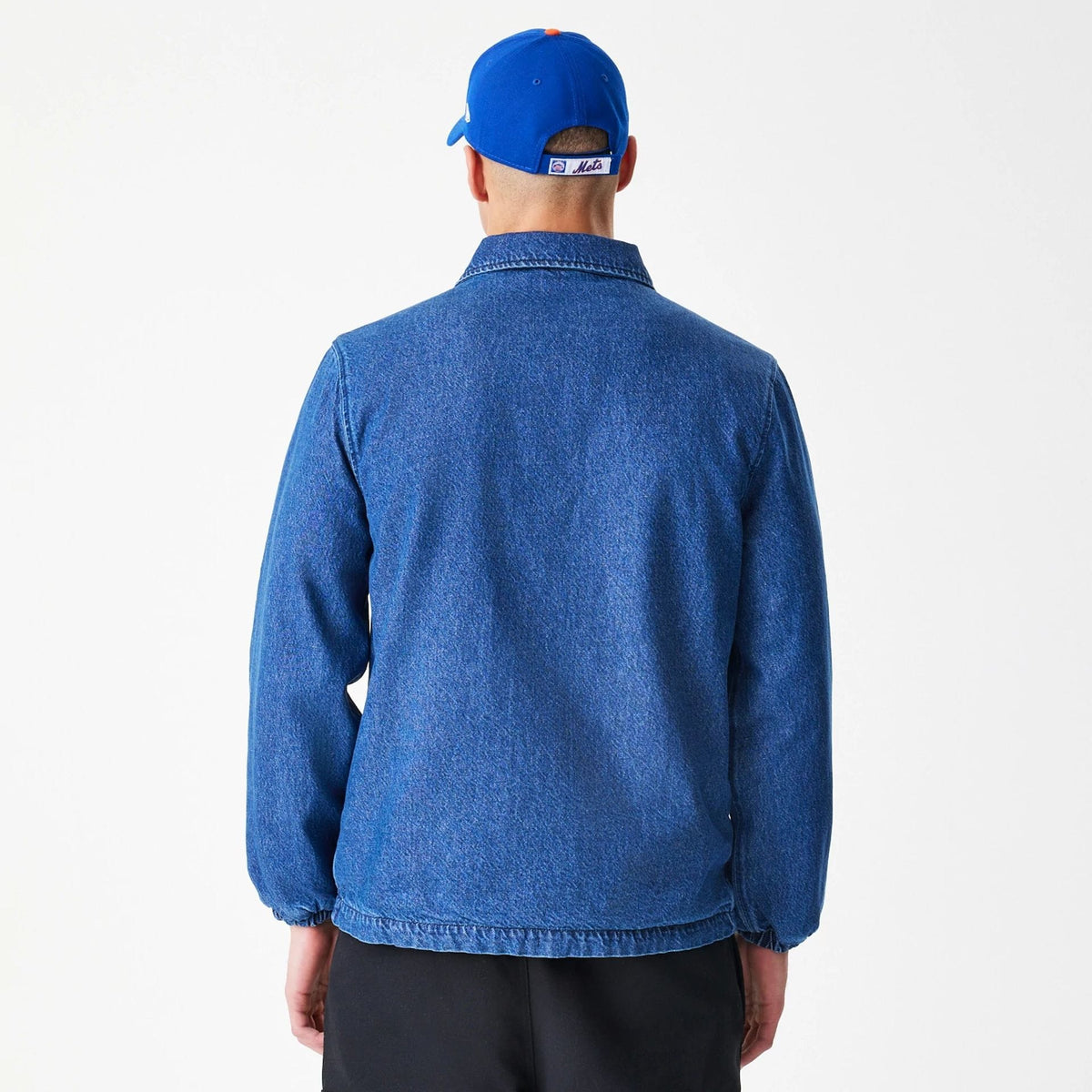 New York Mets MLB Denim Dark Blue Coaches Jacket-zelvios