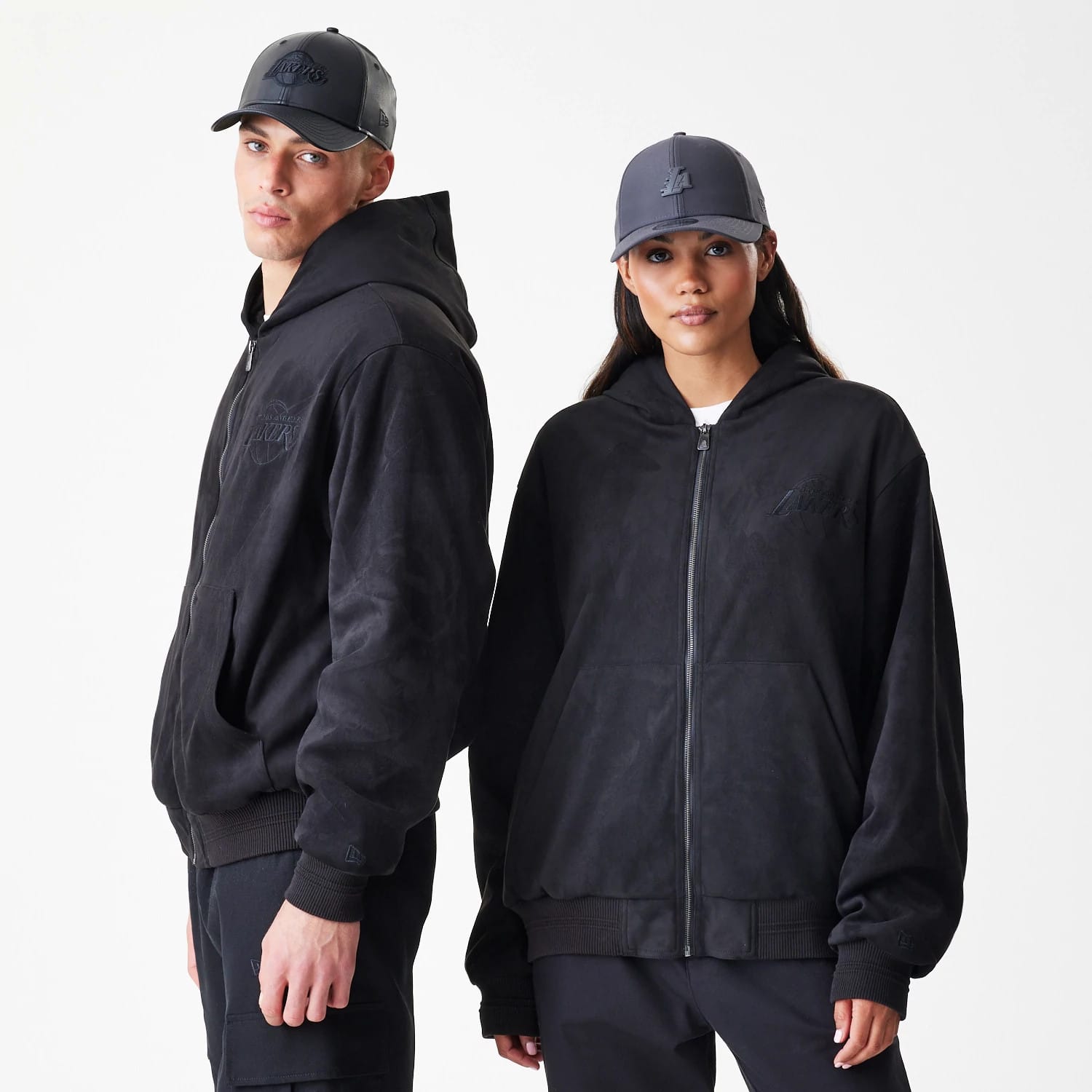LA Lakers NBA Suede Black Hooded Jacket-kentox