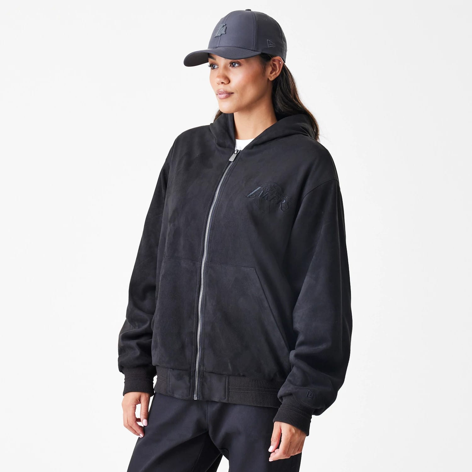 LA Lakers NBA Suede Black Hooded Jacket-kentox