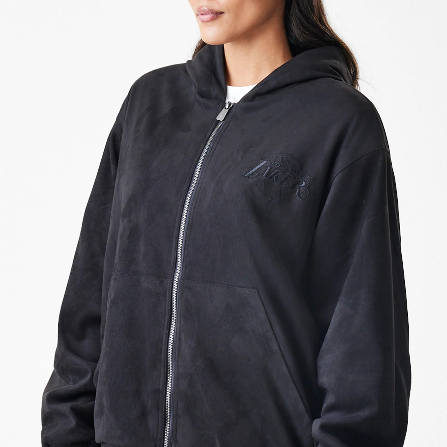 LA Lakers NBA Suede Black Hooded Jacket-kentox