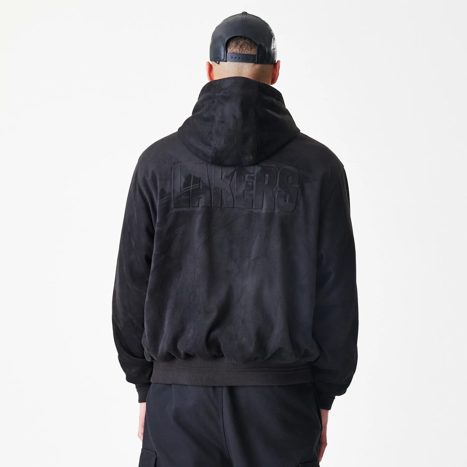 LA Lakers NBA Suede Black Hooded Jacket-kentox