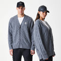 New York Yankees MLB Cable Knit Dark Grey Cardigan-zelvios
