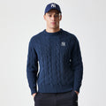 New York Yankees MLB Cable Knit Navy Knitted Sweater-zelvios