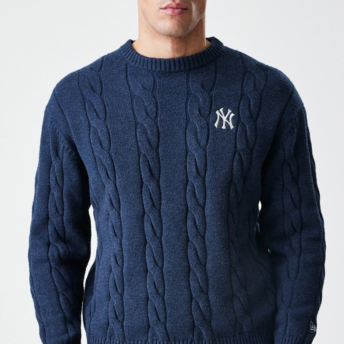 New York Yankees MLB Cable Knit Navy Knitted Sweater-zelvios