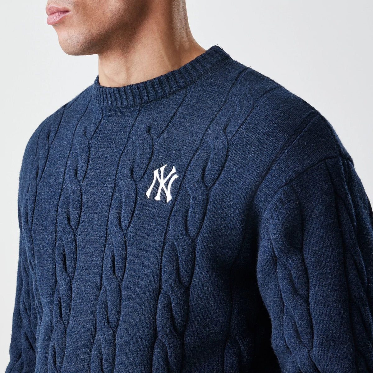 New York Yankees MLB Cable Knit Navy Knitted Sweater-zelvios