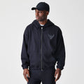 Chicago Bulls NBA Linear Black Oversized Full Zip Hoodie-kentox