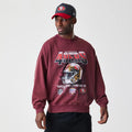 San Francisco 49ers NFL Washed Boxy Dark Red Oversized Crew Neck Sweater-zelvios