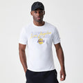 LA Lakers NBA Script White T-Shirt-zelvios