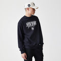 New York Yankees MLB Script Black Crew Neck Sweater-zelvios