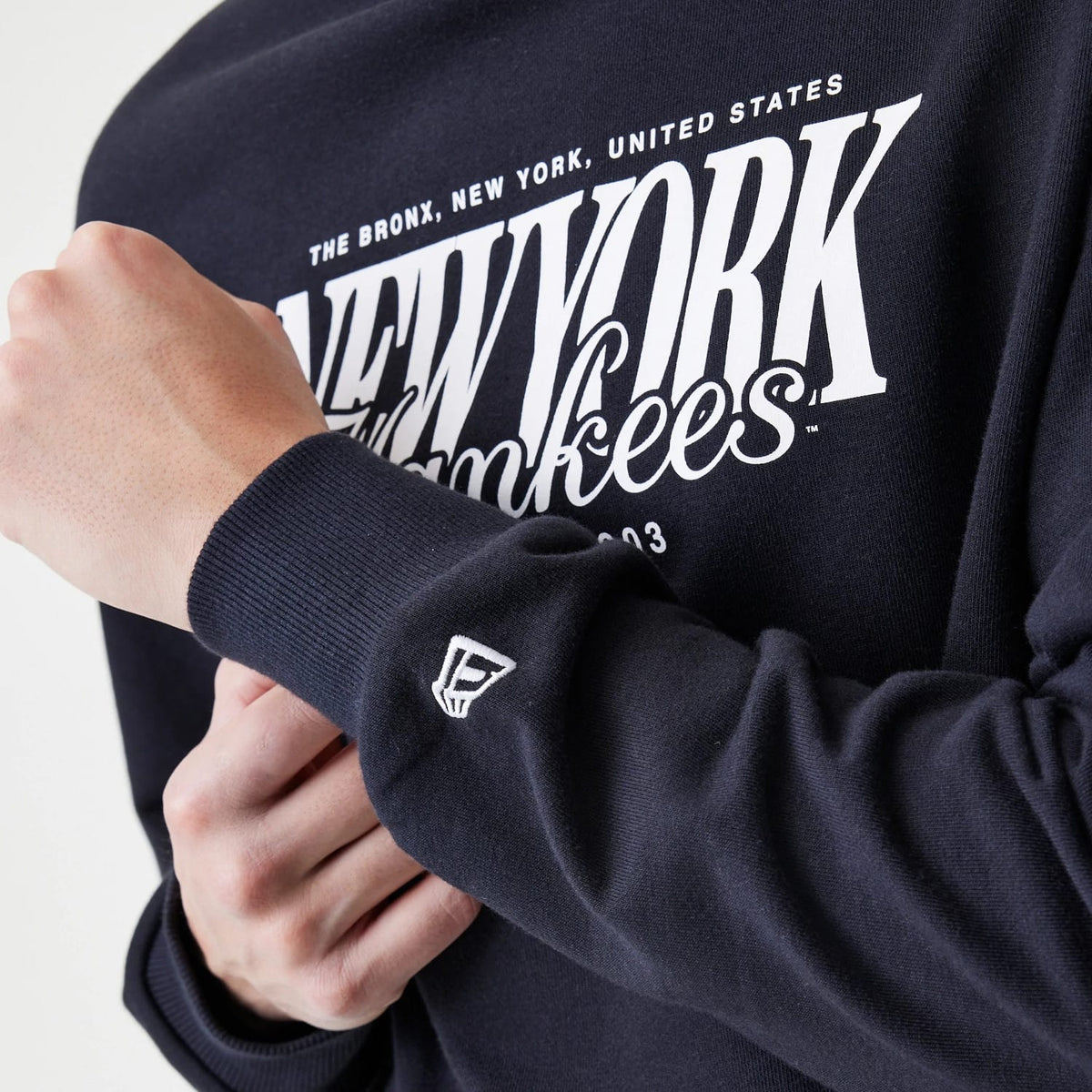 New York Yankees MLB Script Black Crew Neck Sweater-zelvios