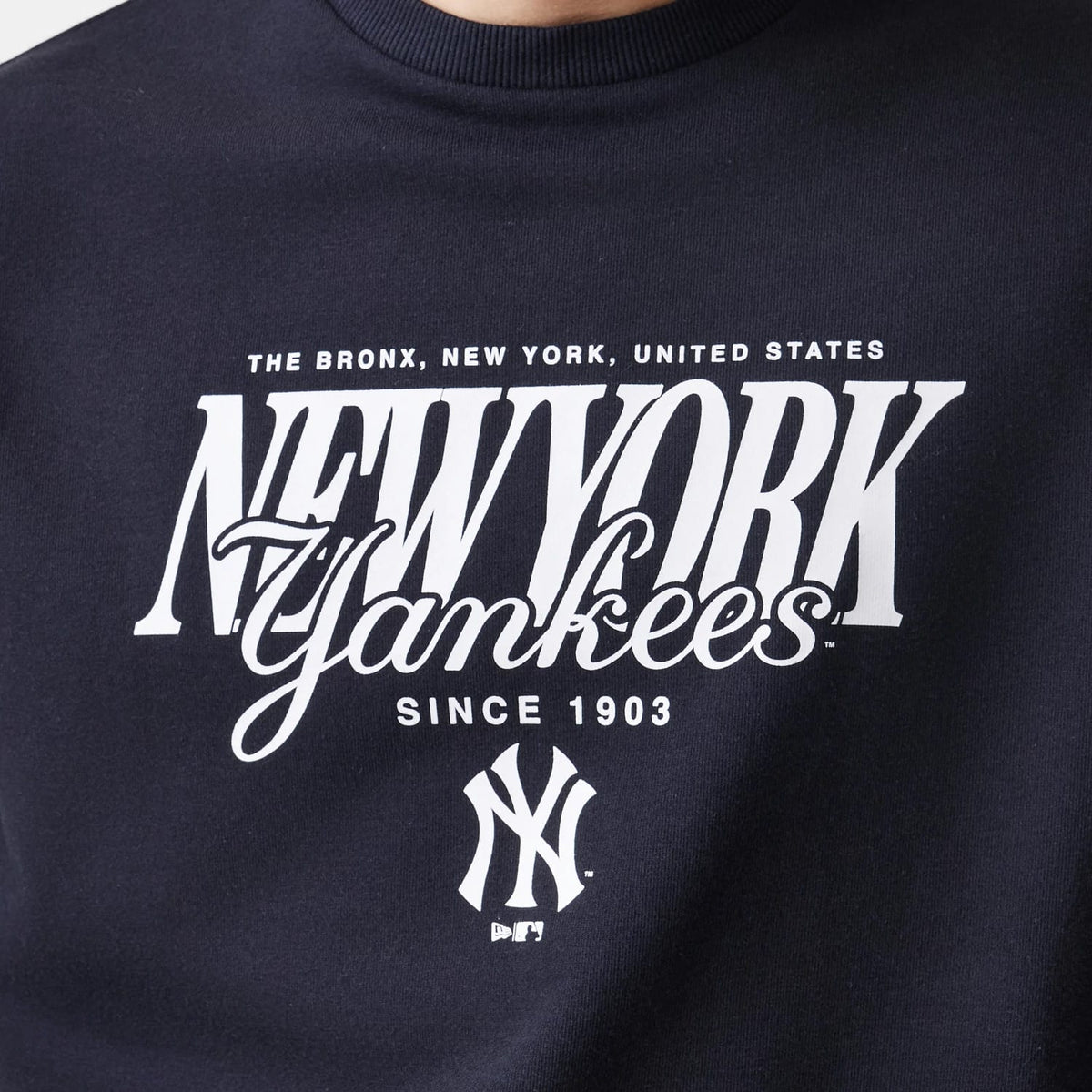 New York Yankees MLB Script Black Crew Neck Sweater-zelvios
