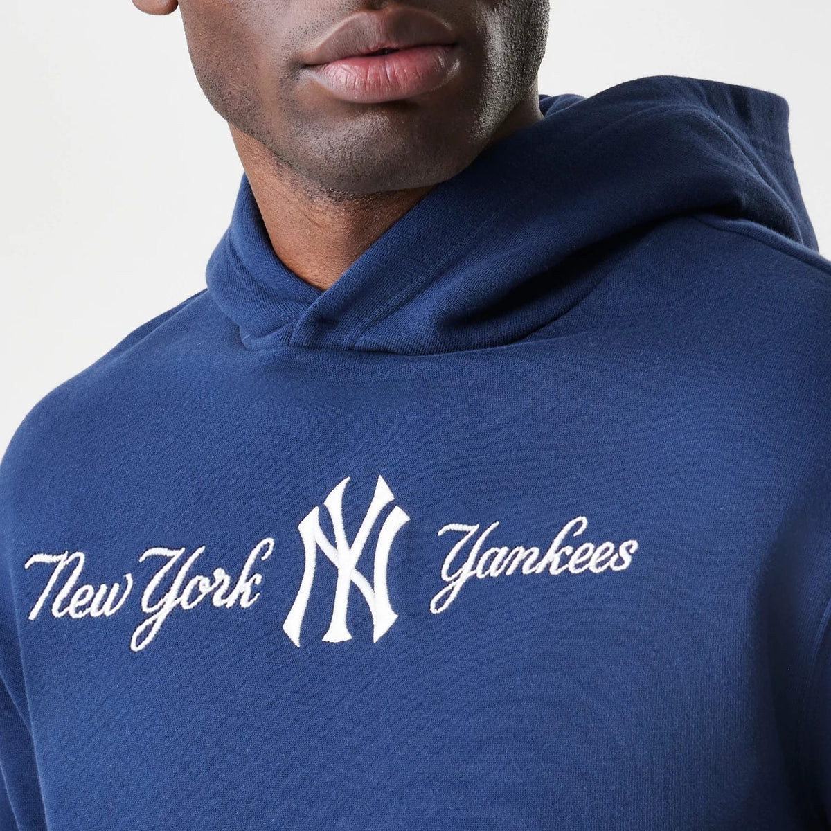 New York Yankees MLB Script Navy Oversized Pullover Hoodie-zelvios