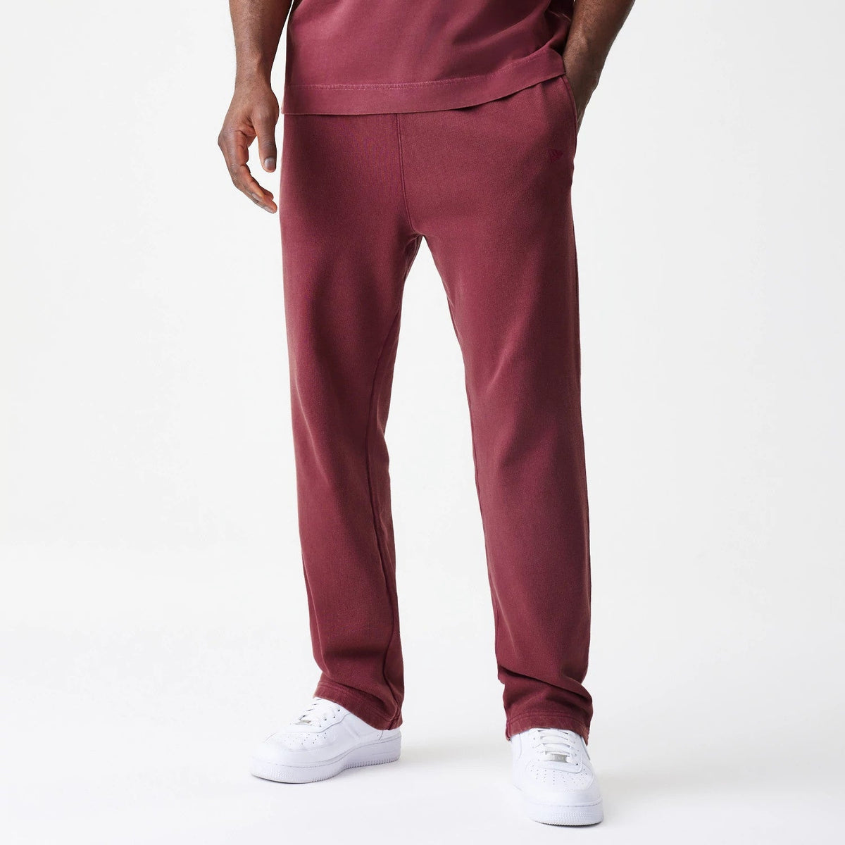New Era Washed Dark Red Straight Leg Joggers-zelvios